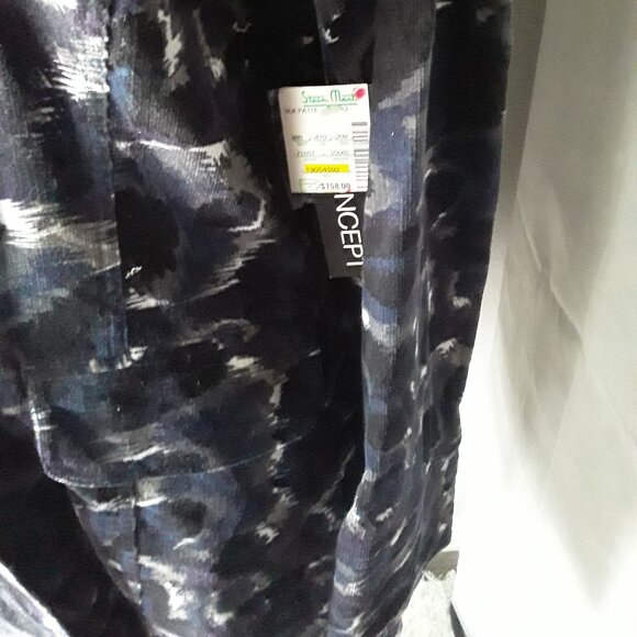 New C Concept lovely corduroy black pattern trench coat size 12 - Picture 4 of 11